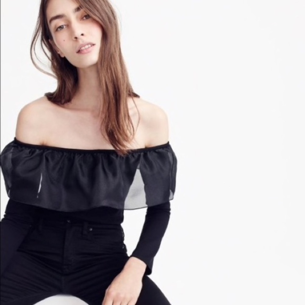 J. Crew Organza Ruffle Off the Shoulder Top